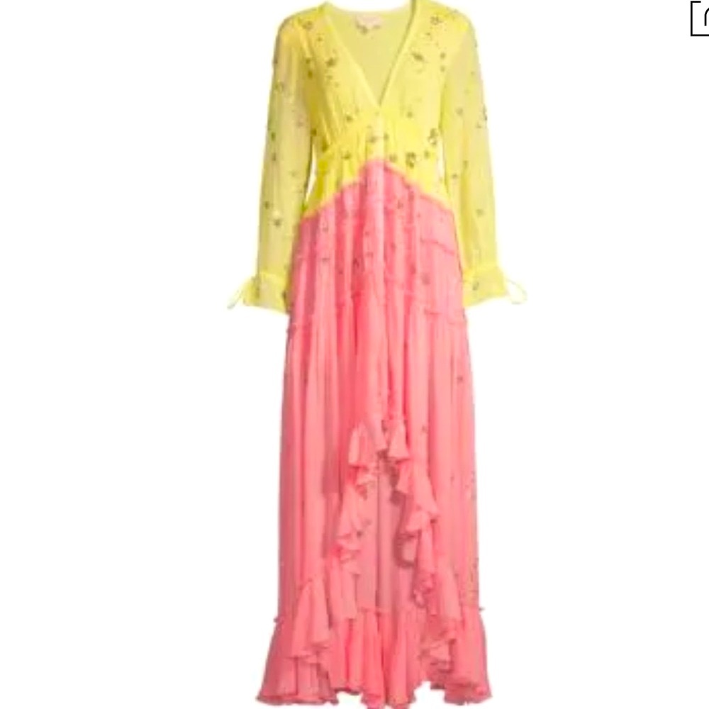 New! Exclusive Rococo Sand V-neck Ruffle Dress 💖 - Picture 3 of 6